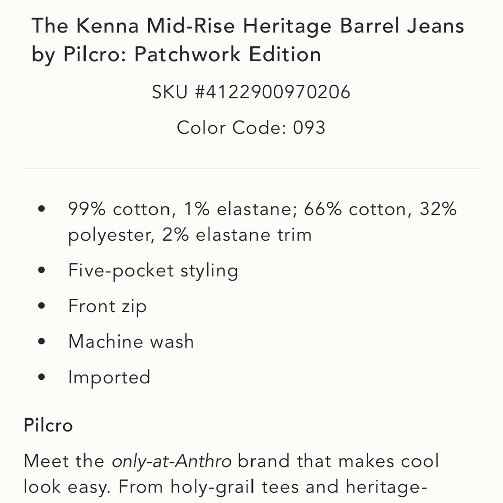 NWT Anthropologie Pilcro Kenna Mid Rise Heritage  Blue Camo Patch Barrel Jeans - Picture 6 of 13